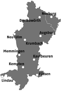 Karte Schwaben